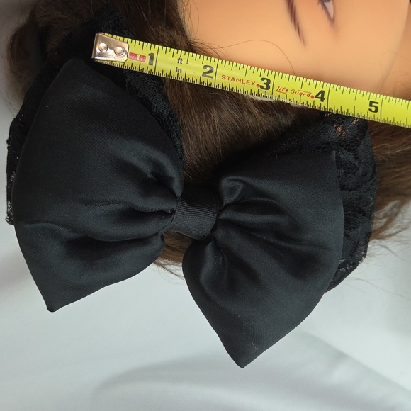 Big Black Bow Headband Gothic Lolita Silky Lace Hair Accessory - Picture 4 of 10